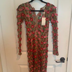 For Love and Lemons Pink and Red Flower Dress